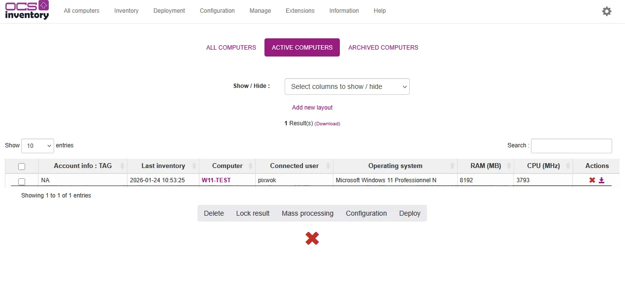 Ordinateur console OCS