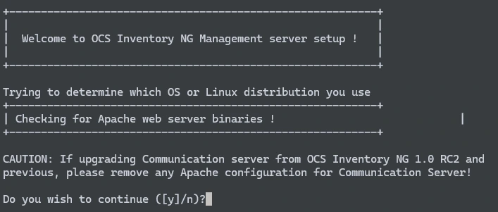 Lancement installation OCS